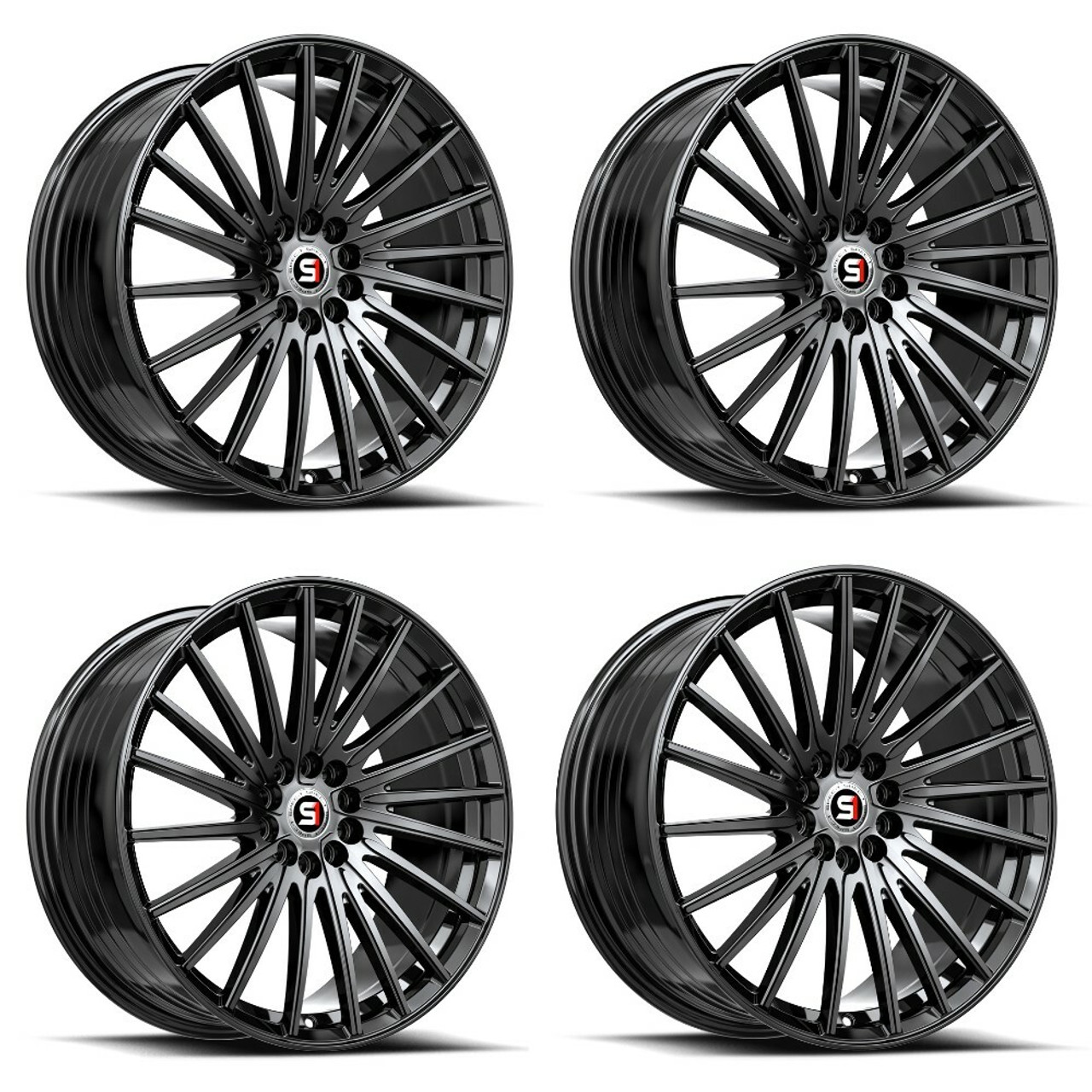 Set 4 17" Spec-1 SP-68 Gloss Black 17x7.5 Wheels 5x105 5x4.5 42mm Rims