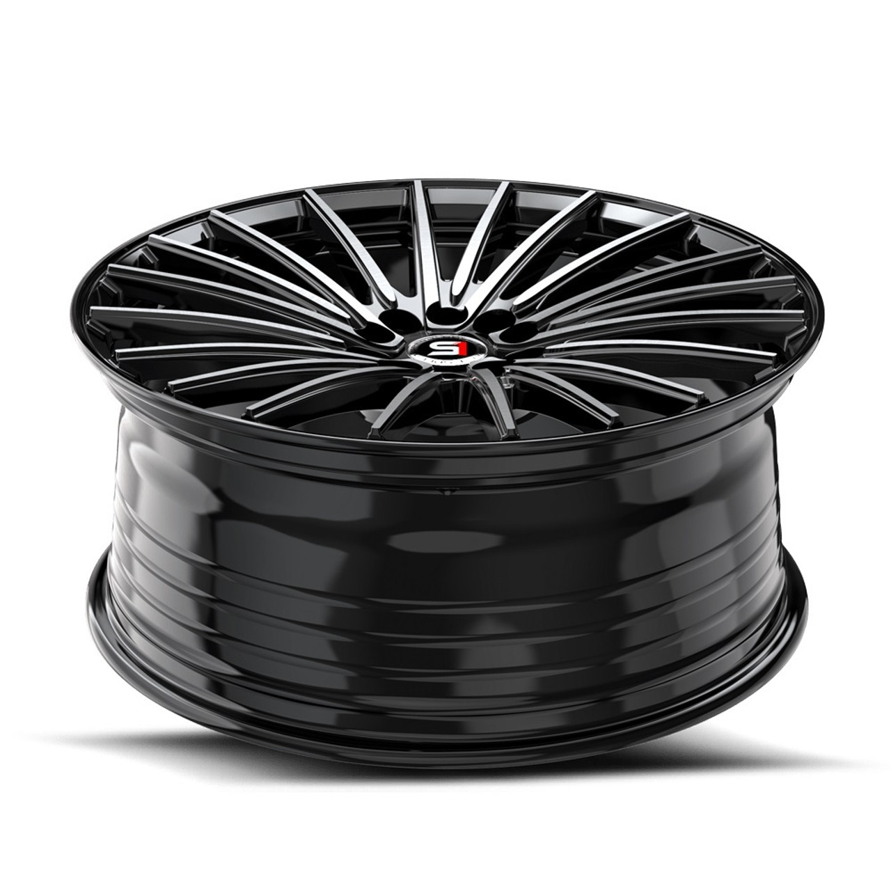17" Spec-1 SP-68 Gloss Black & Machined 17x7.5 Wheel 5x105 5x4.5 42mm Rim