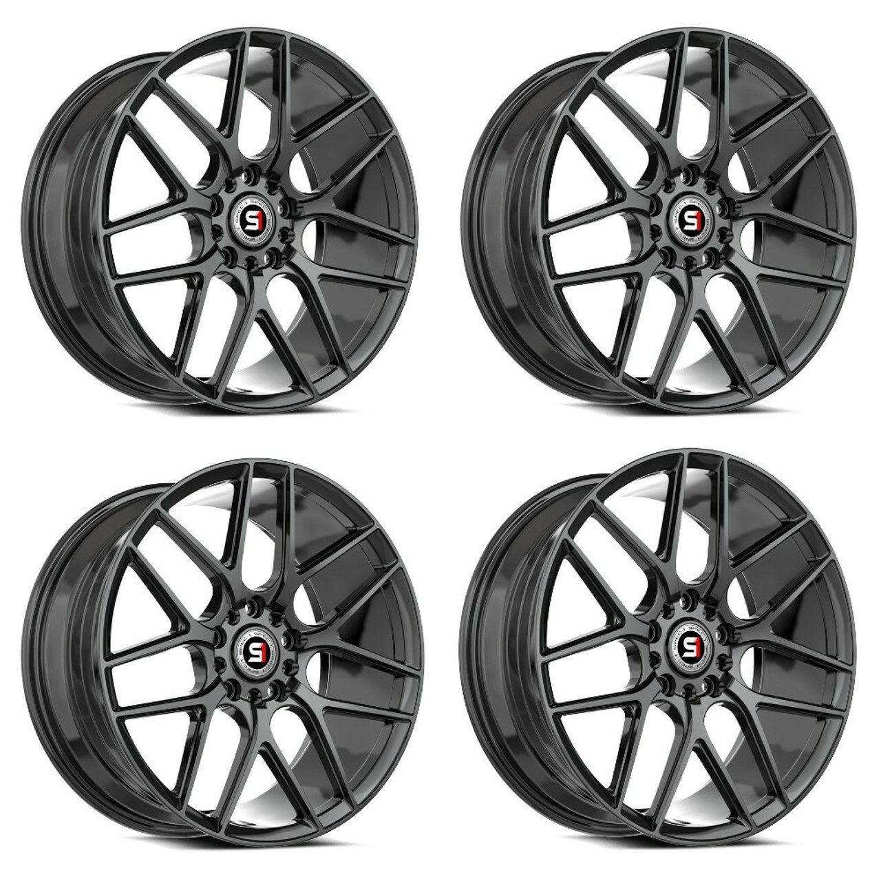 Set 4 18" Spec-1 SP-78 Gloss Black 18x8 Wheels 5x4.5 5x120 35mm Rims