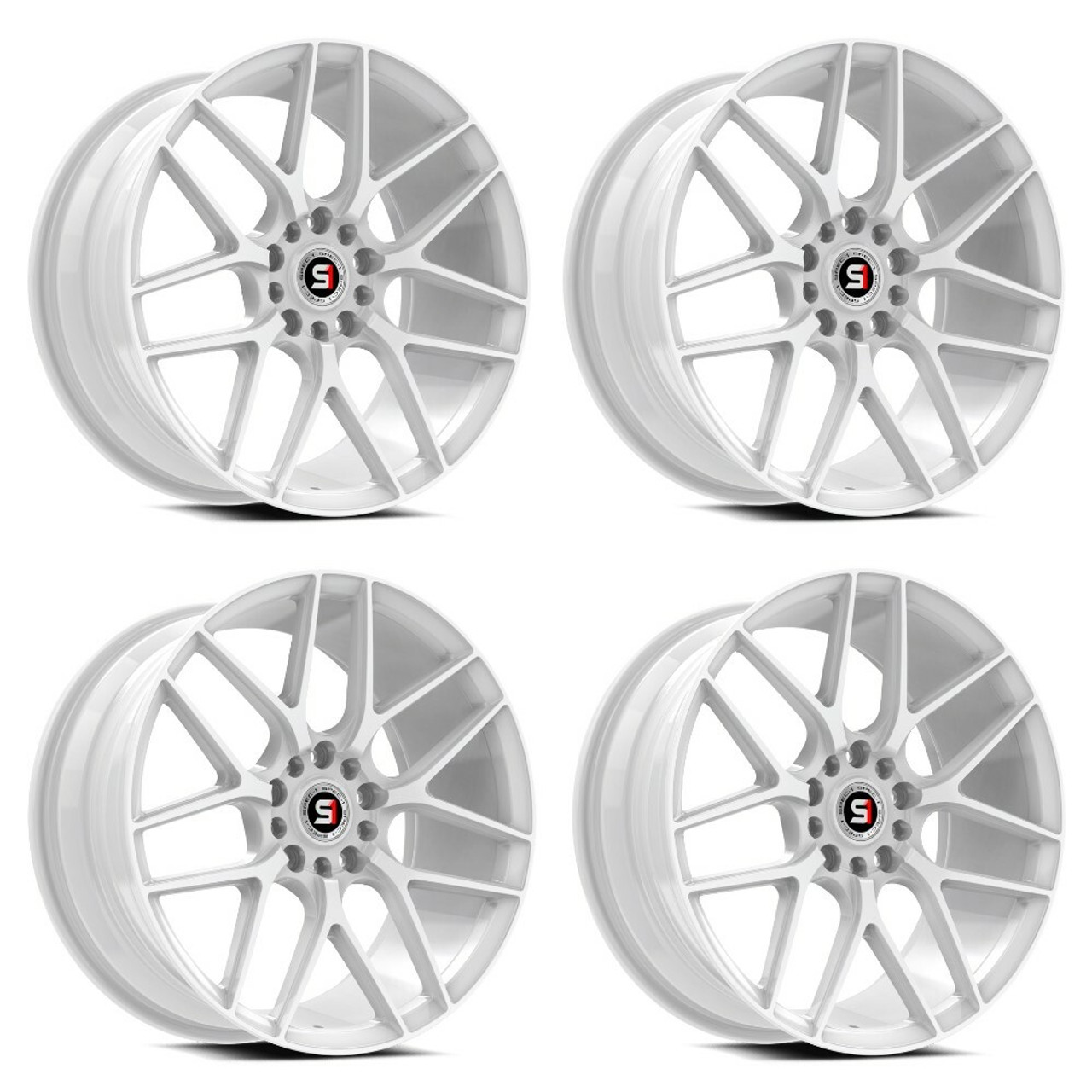 Set 4 18" Spec-1 SP-78 All White 18x8 Wheels 5x112 5x4.5 35mm Rims