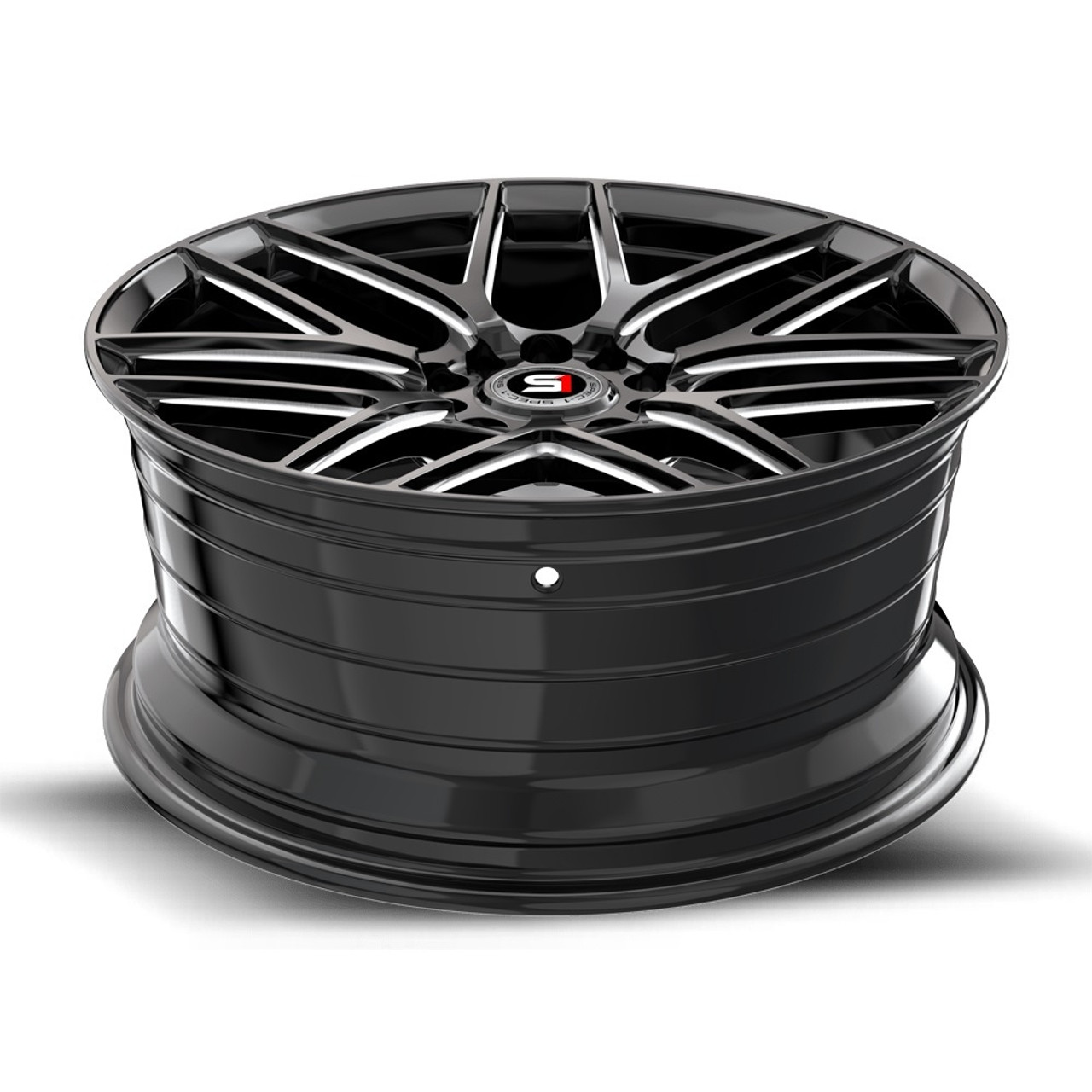 Set 4 17" Spec-1 SP-78 Gloss Black & Milled 17x7.5 Wheels 4x100 4x4.5 35mm Rims