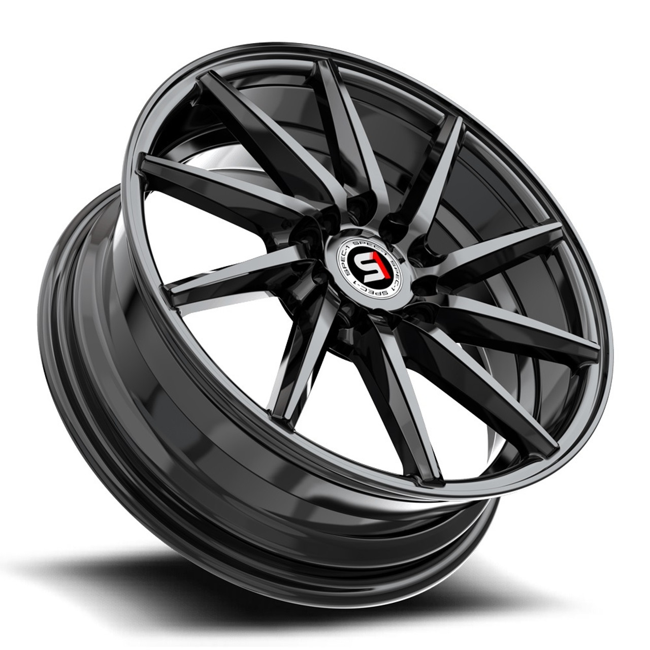 16" Spec-1 SP-74 Gloss Black 16x6 Wheel 5x100 5x4.5 35mm Rim