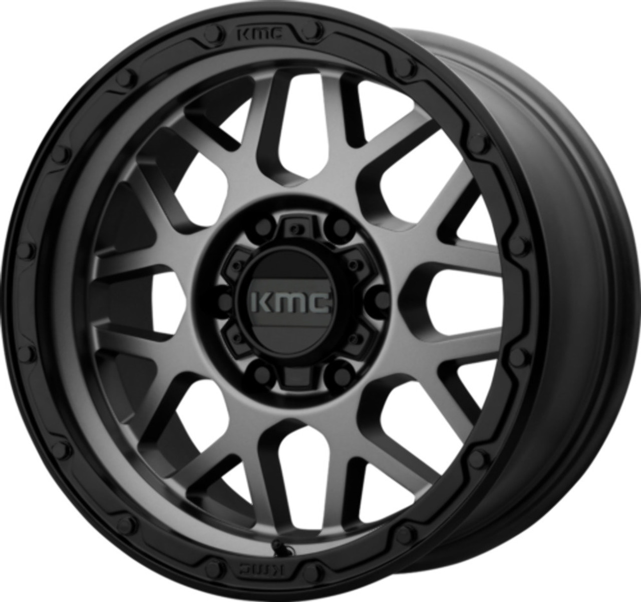 KMC KM535 Grenade Off-Road 18x8.5 6x135 Matte Gray Matte Black Lip Wheel 18" 0mm
