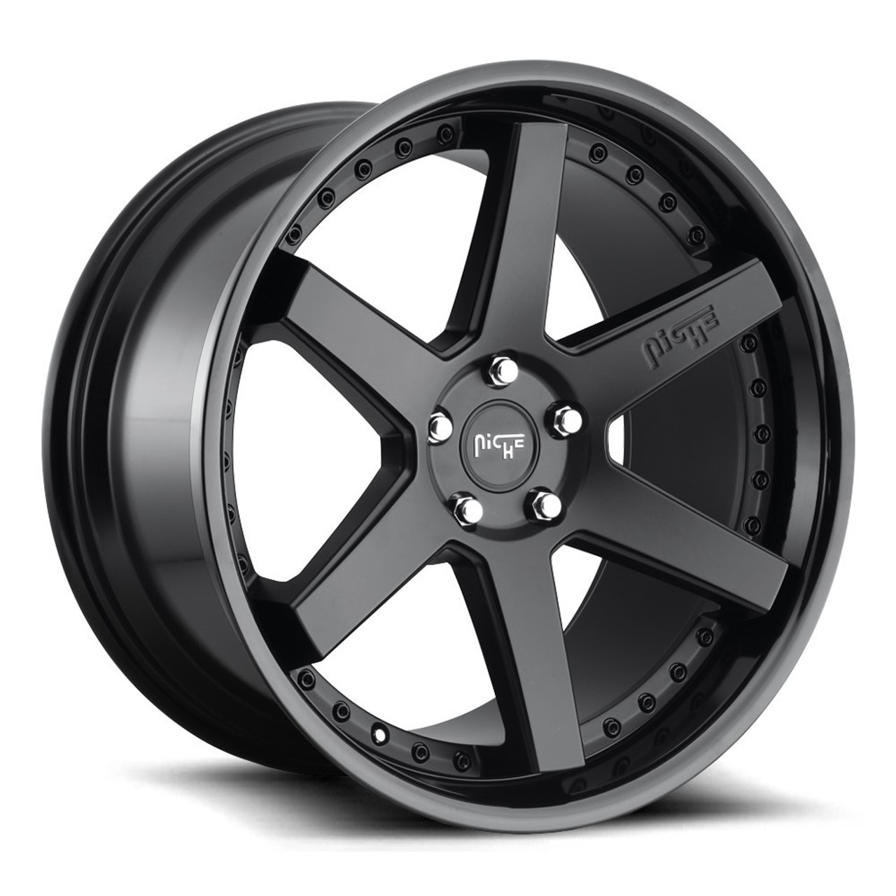 Niche 1PC M192 Altair 18x8.5 5x112 Gloss Black Matte Black Wheel 18" 42mm Rim
