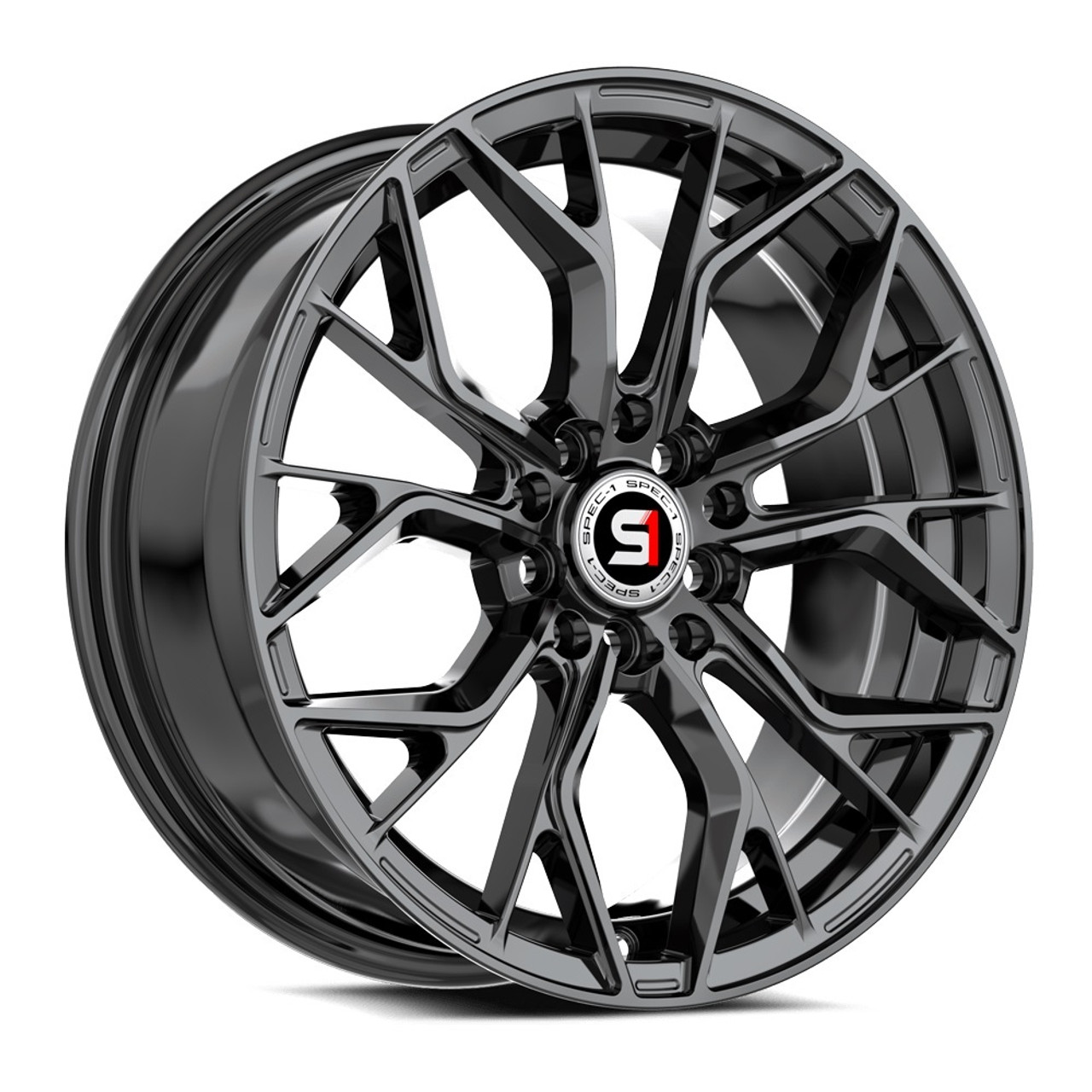 16" Spec-1 SP-76 Gloss Black 16x6.5 Wheel 5x100 5x4.5 20mm Rim