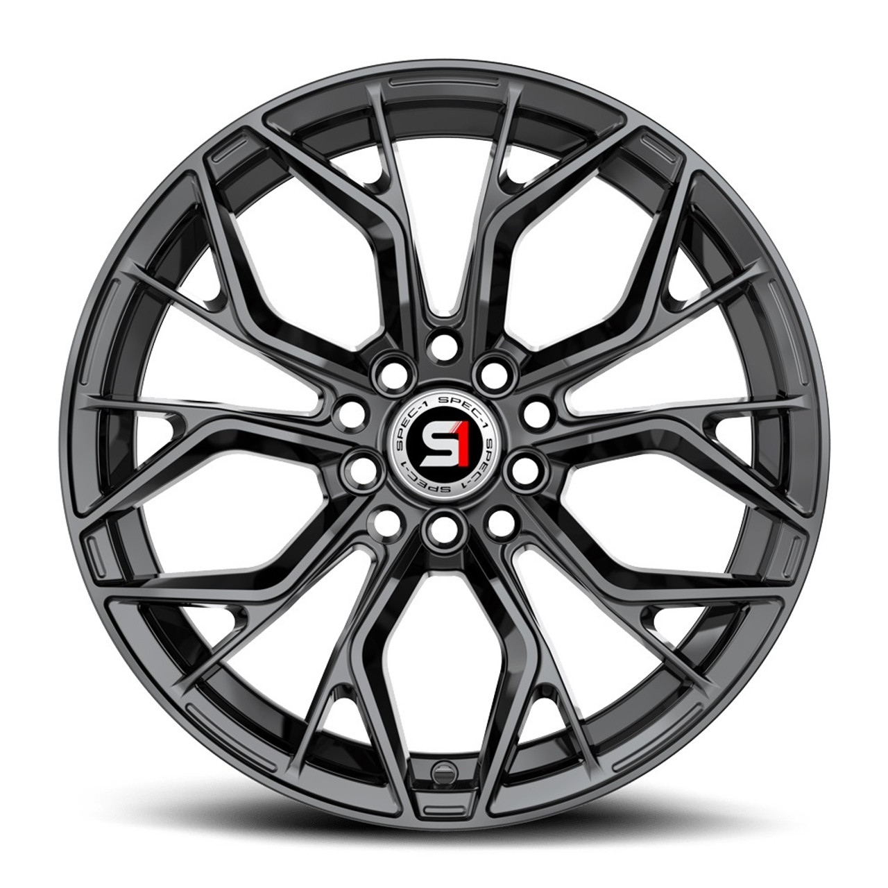 16" Spec-1 SP-76 Gloss Black 16x6.5 Wheel 5x100 5x4.5 20mm Rim