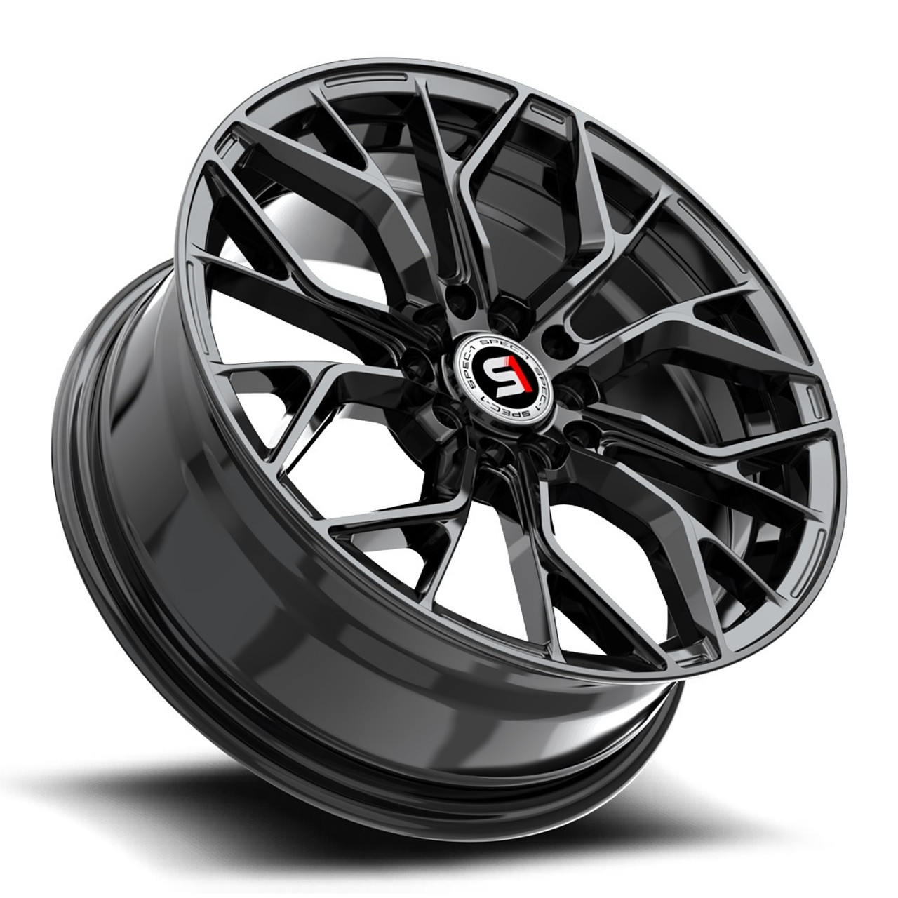 16" Spec-1 SP-76 Gloss Black 16x6.5 Wheel 5x100 5x4.5 20mm Rim