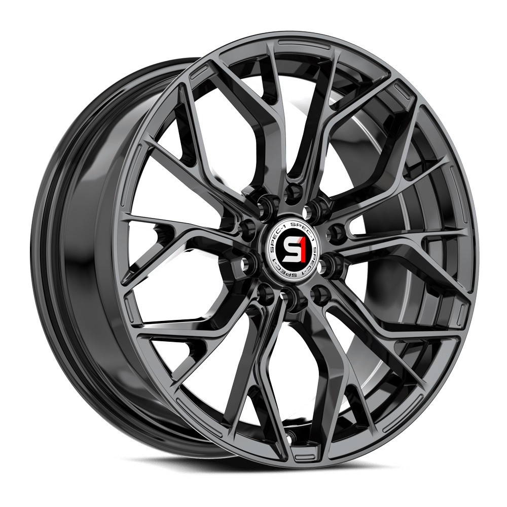 Set 4 16" Spec-1 SP-76 Gloss Black 16x6.5 Wheels 5x100 5x4.5 20mm Rims