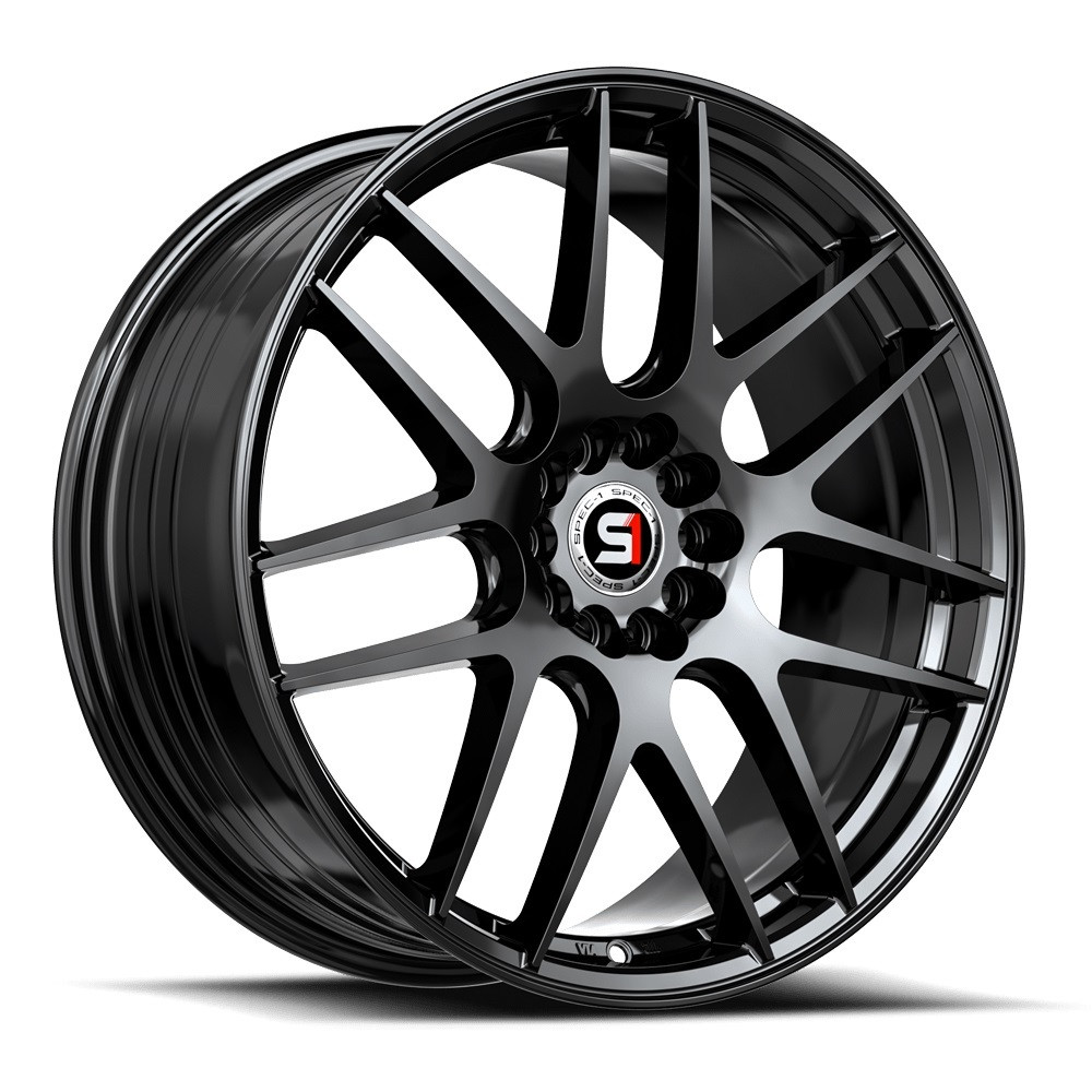 Set 4 20" Spec-1 SP-65 Gloss Black 20x8.5 Wheels 5x4.5 5x120 38mm Rims