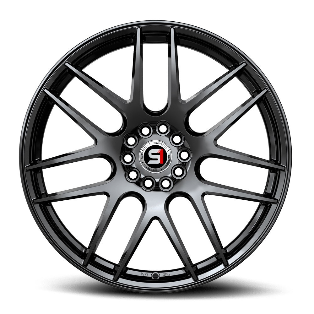 Set 4 20" Spec-1 SP-65 Gloss Black 20x8.5 Wheels 5x100 5x4.5 38mm Rims
