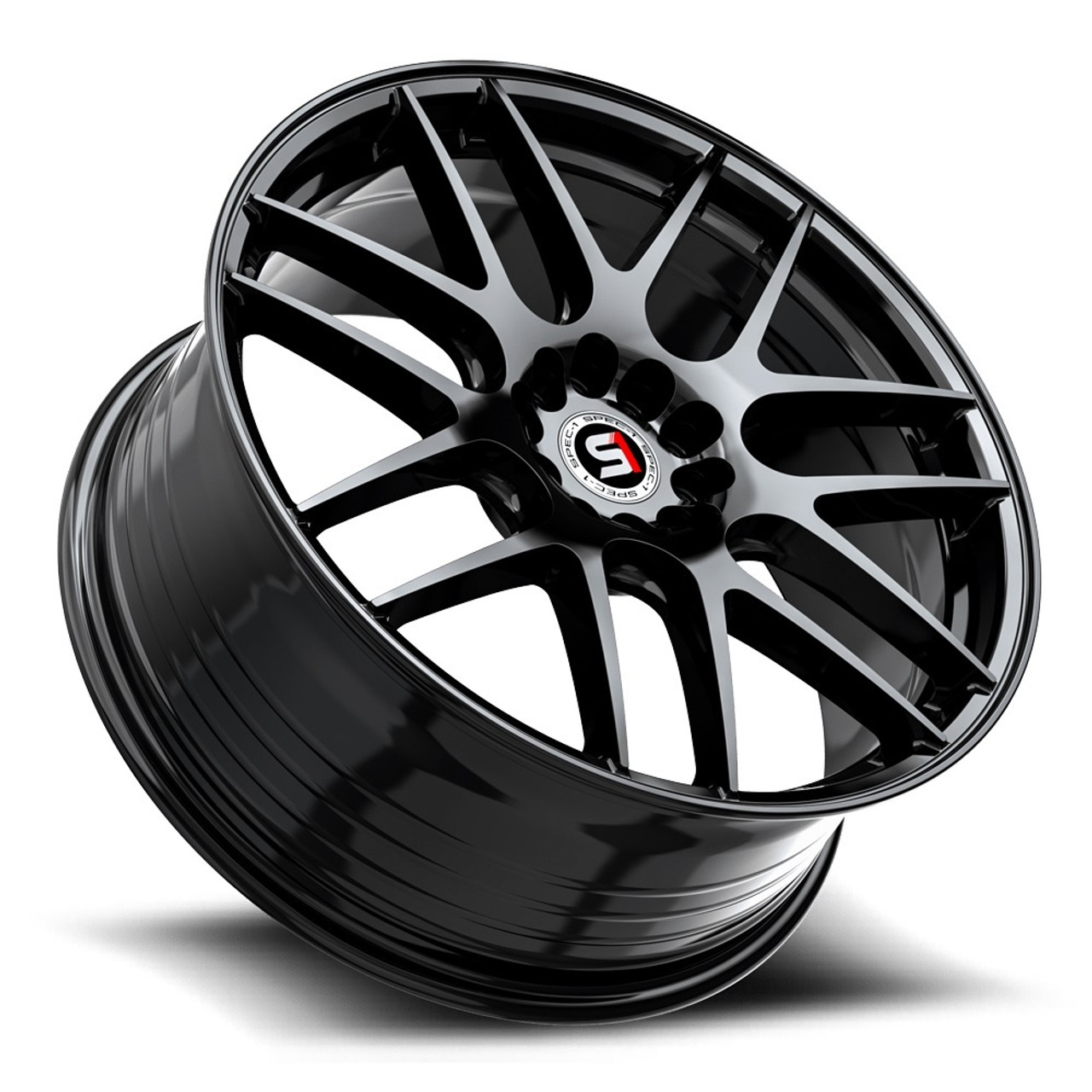 Set 4 18" Spec-1 SP-65 Gloss Black 18x8 Wheels 4x100 4x4.5 34mm Rims