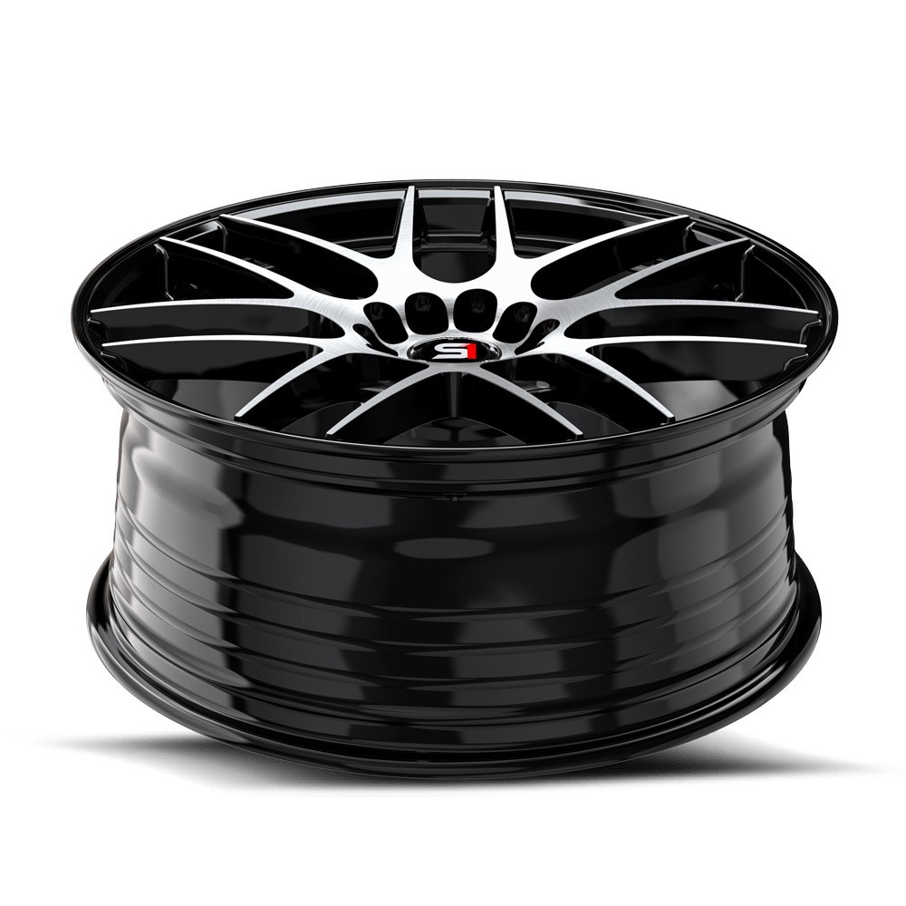 20" Spec-1 SP-65 Gloss Black & Machined 20x8.5 Wheel 5x100 5x4.5 38mm Rim