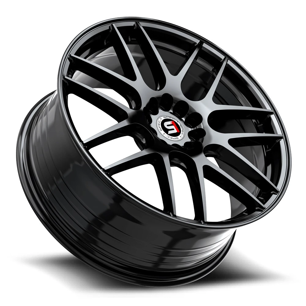 17" Spec-1 SP-65 Gloss Black 17x8 Wheel 5x108 5x4.5 42mm Rim