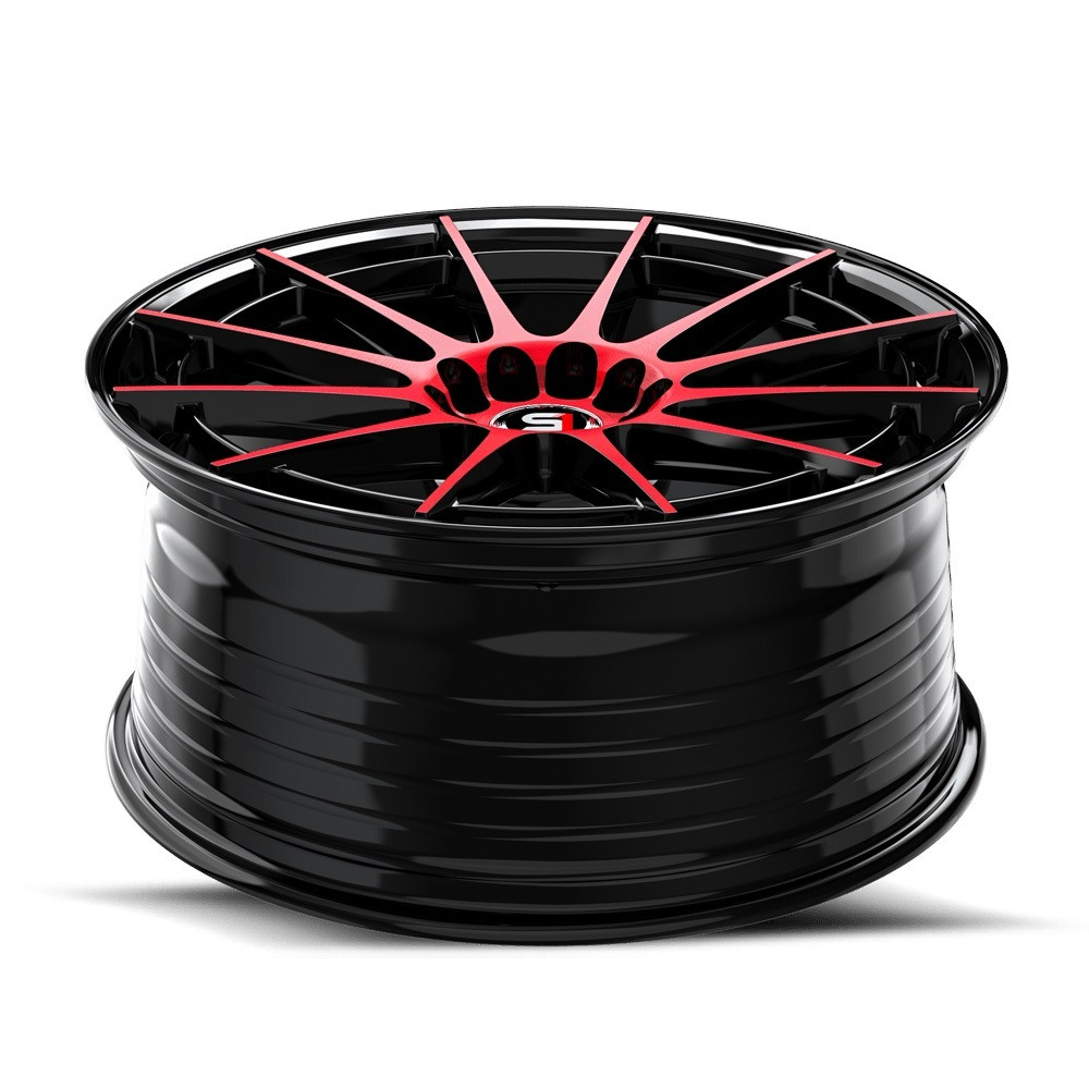 Set 4 20" Spec-1 SP-64 Gloss Black Red Machined 20x9 Wheels 5x4.5 5x120 38mm Rim