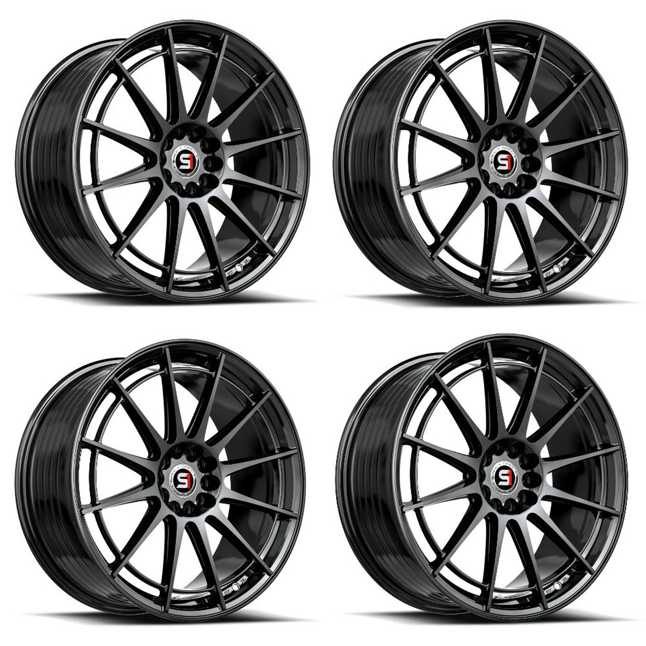 Set 4 20" Spec-1 SP-64 Gloss Black 20x9 Wheels 5x100 5x4.5 38mm Rims