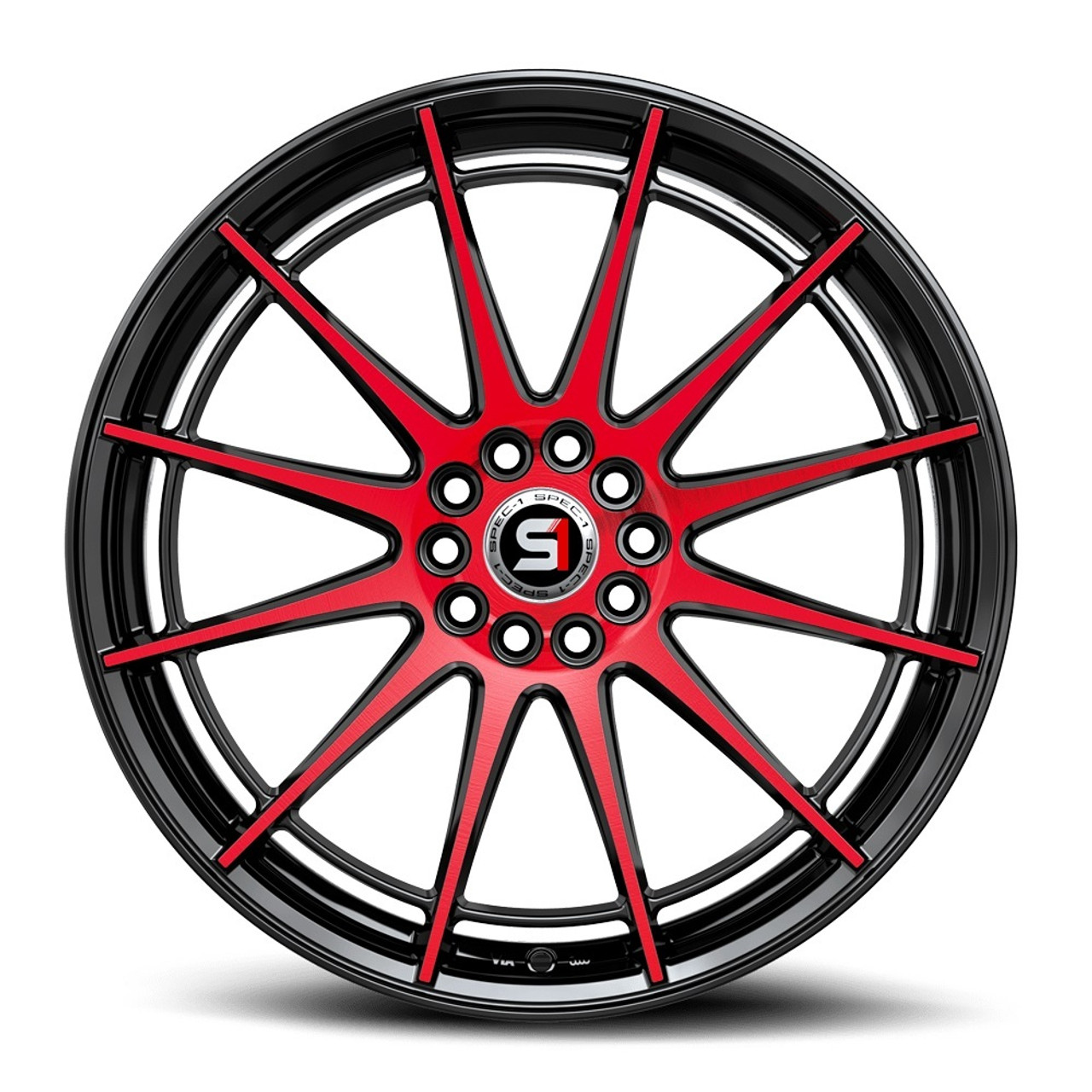 Set 4 17" Spec-1 SP-64 Gloss Black Red Machined 17x8 Wheels 5x4.5 5x120 42mm Rim