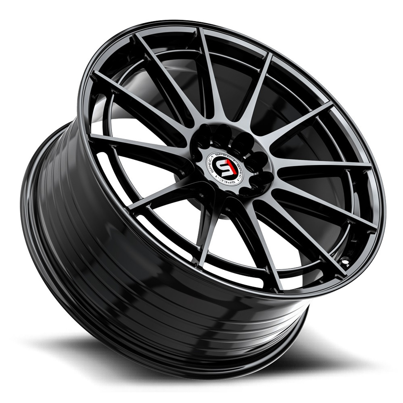 Set 4 17" Spec-1 SP-64 Gloss Black 17x8 Wheels 5x100 5x4.5 42mm Rims