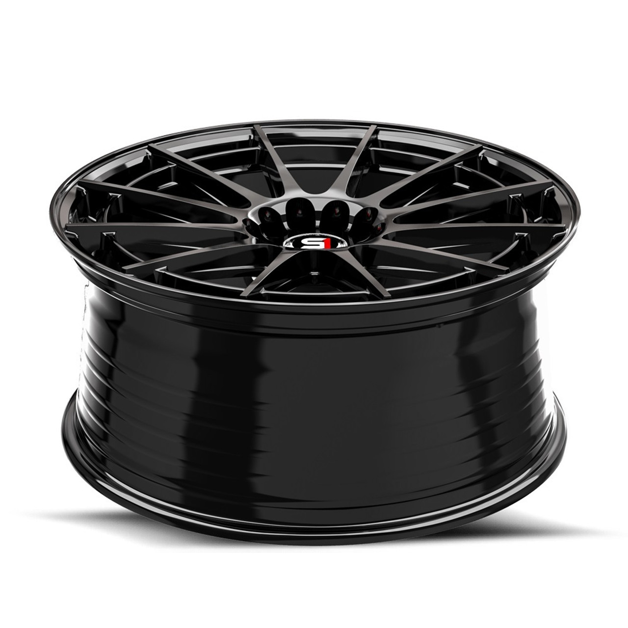 Set 4 17" Spec-1 SP-64 Gloss Black 17x8 Wheels 5x100 5x4.5 42mm Rims