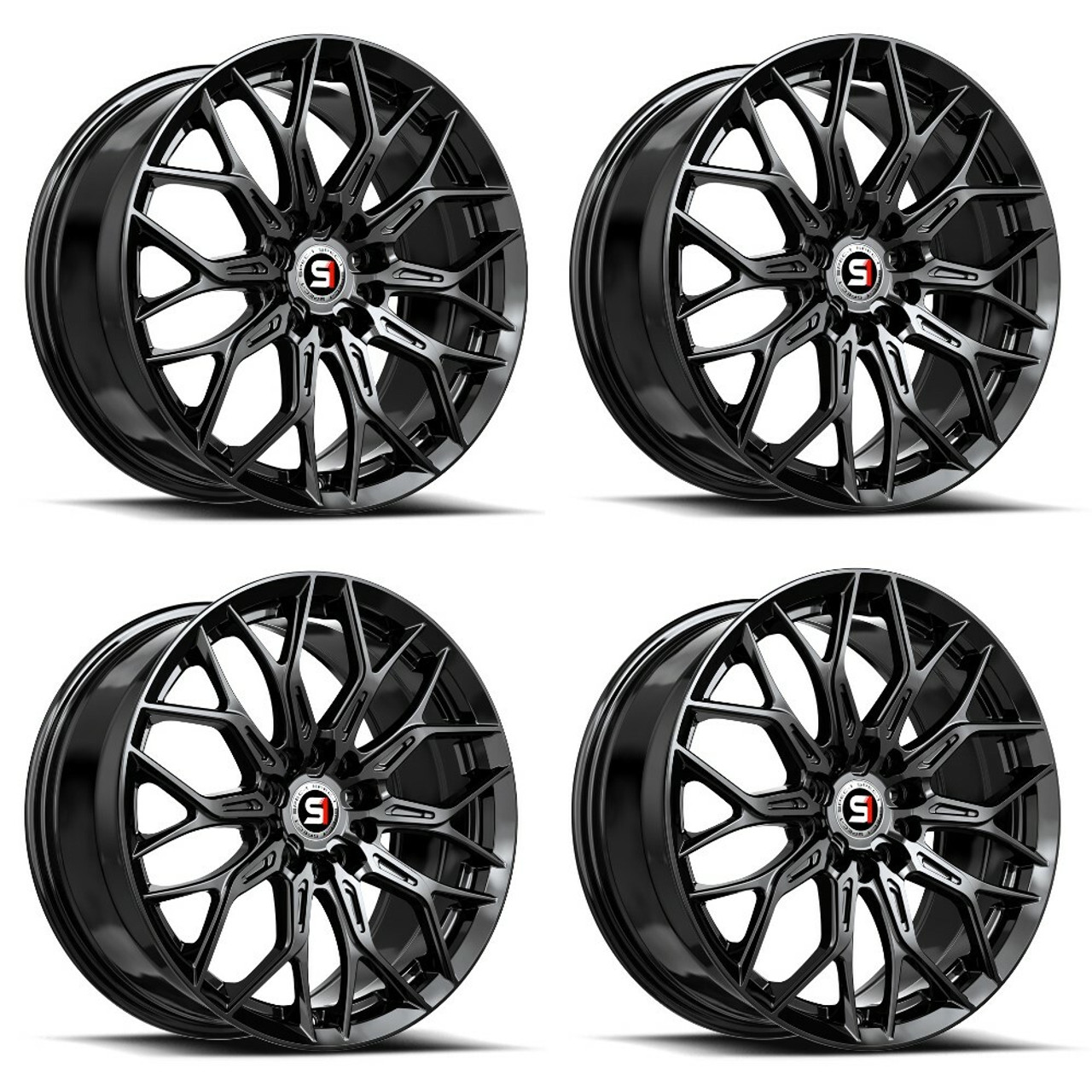 Set 4 17" Spec-1 SP-57 Gloss Black 17x7.5 Wheels 5x105 5x4.5 42mm Rims