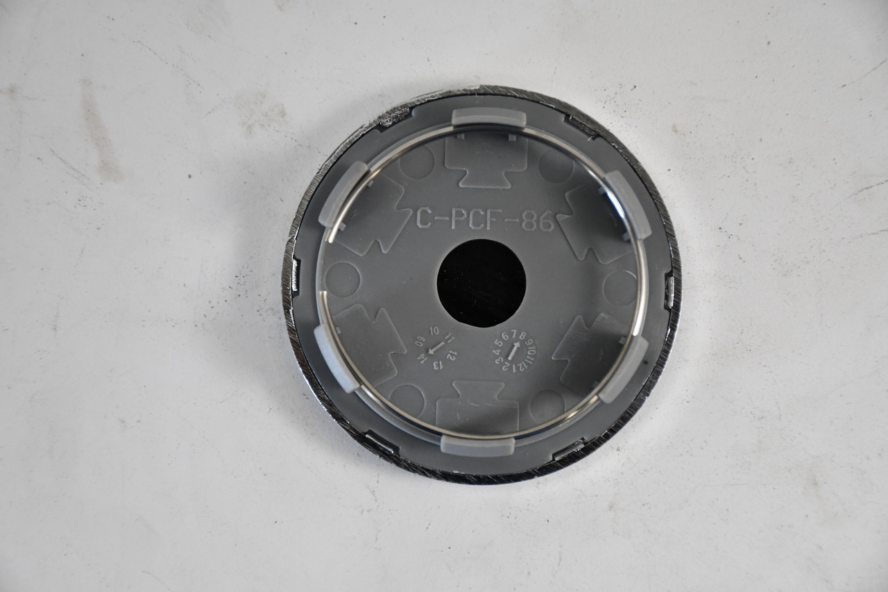 MSW Cap Black / Chrome Center Cap Hub Cap C-PCF-86 2.625"