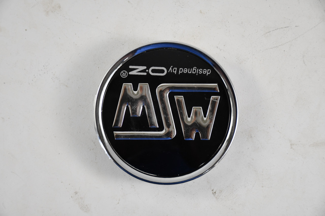 MSW Cap Black/Chrome Center Cap Hub Cap C-PCF-86 2.625"