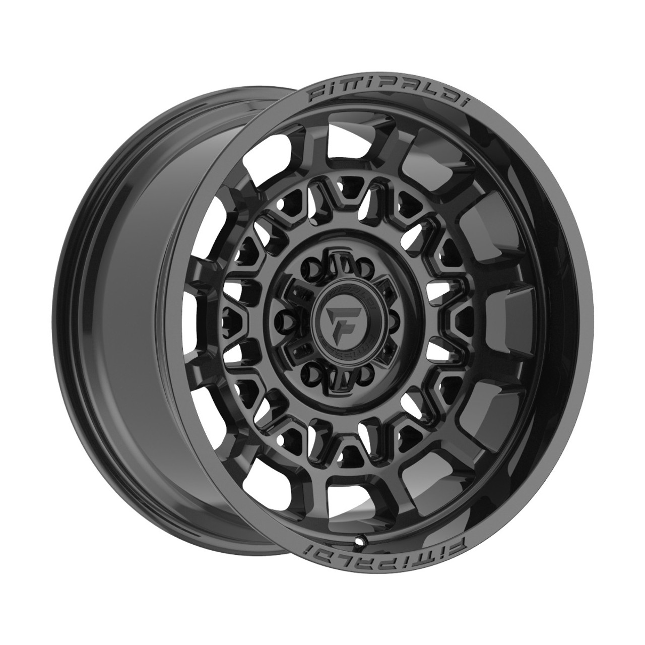 20" Fittipaldi Off Road FA23B Gloss Black 20x10 Wheel 8x170 -19mm For Ford Rim