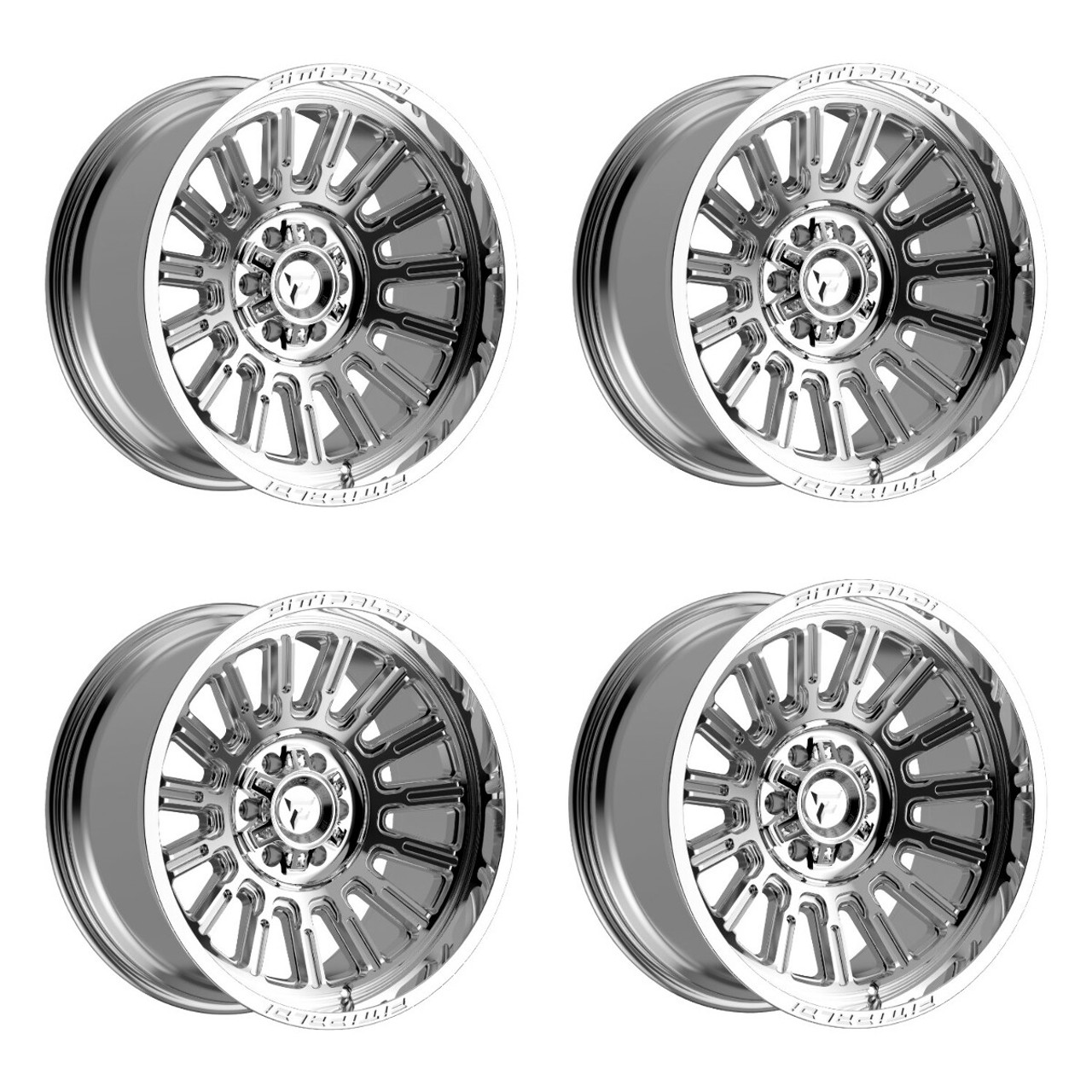 Set 4 20" Fittipaldi Off Road FA24MC Mirror Coat 20x10 Wheels 8x180 -19mm Rims