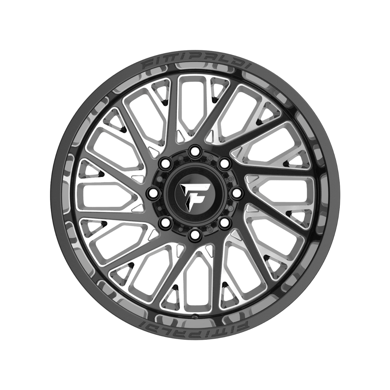 22" Fittipaldi Off Road FA08BM Gloss Black Milled 22x10 Wheel 8x170 -19mm Rim