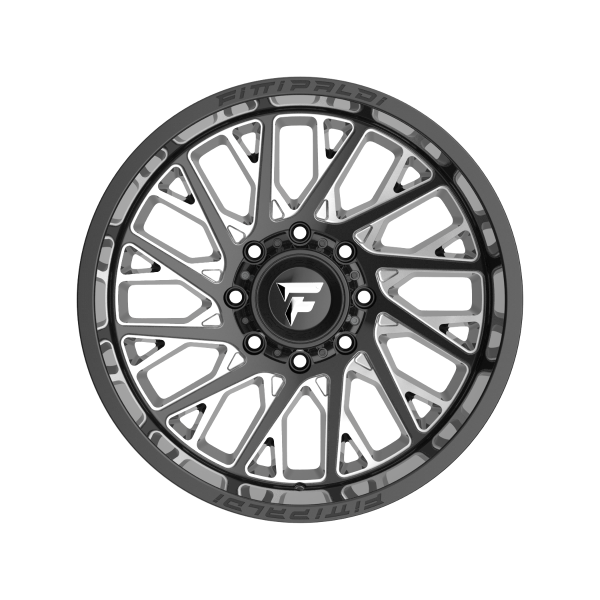 Set 4 20" Fittipaldi Off Road FA08BM 20x9 8x180 18mm Gloss Black Milled Wheels