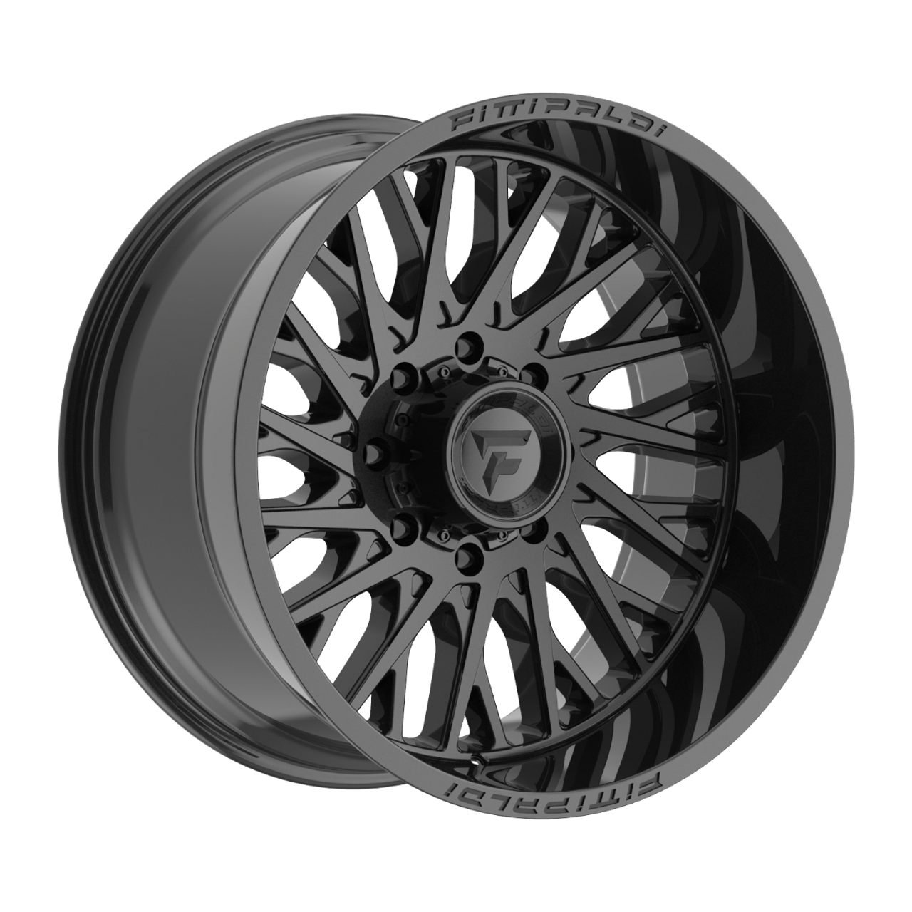 20" Fittipaldi Off Road FA08GB Gloss Black 20x9 Wheel 8x170 18mm For Ford Rim