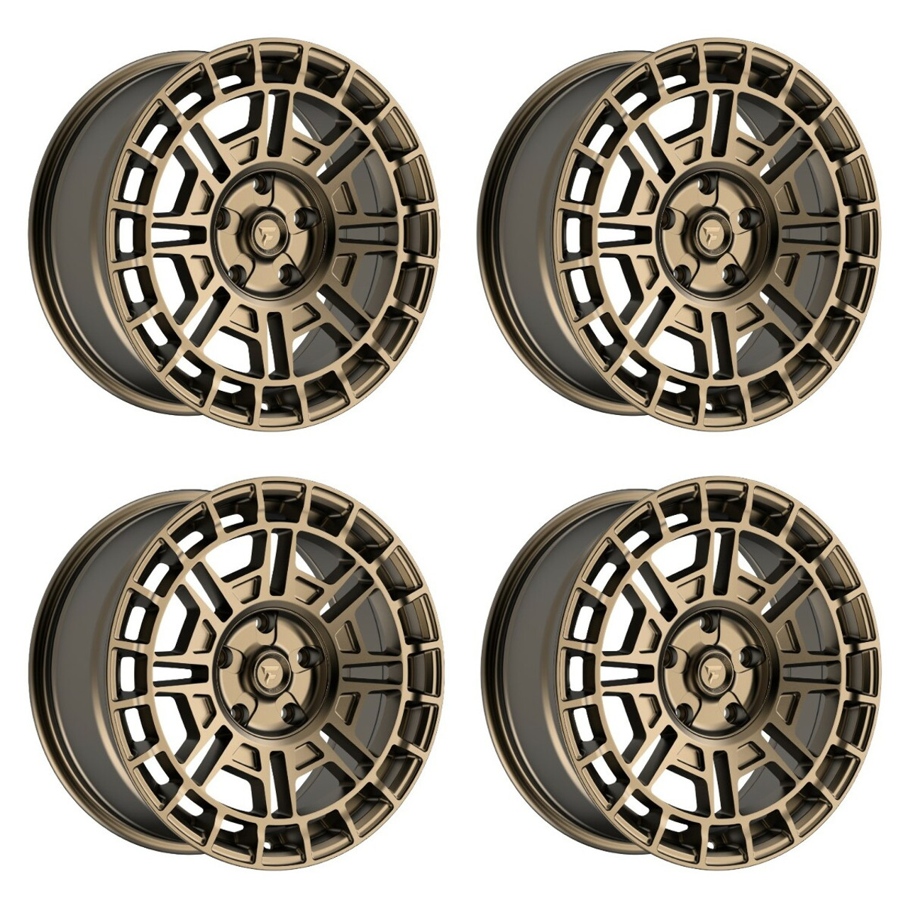 Set 4 18" Fittipaldi Off Road FT109Z Satin Bronze 18x8 Wheels 5x100 5x112 35mm