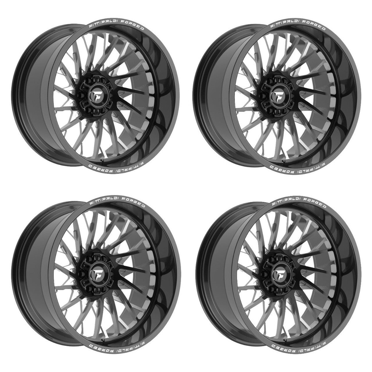 Set 4 22" Fittipaldi Off Road FTF501BM Black Milled 22x10 6x135 6x5.5 -19mm Rims