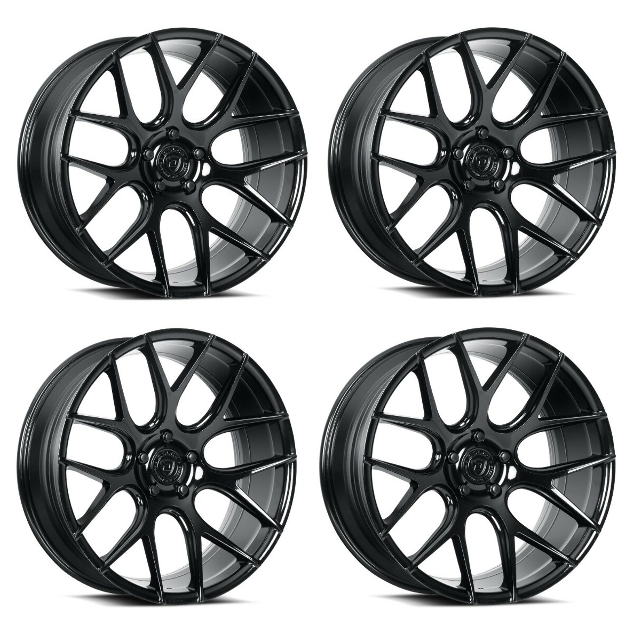Set 4 20" Dolce Performance Monza 20x8.5 5x4.5 38mm Wheels Gloss Black Rims