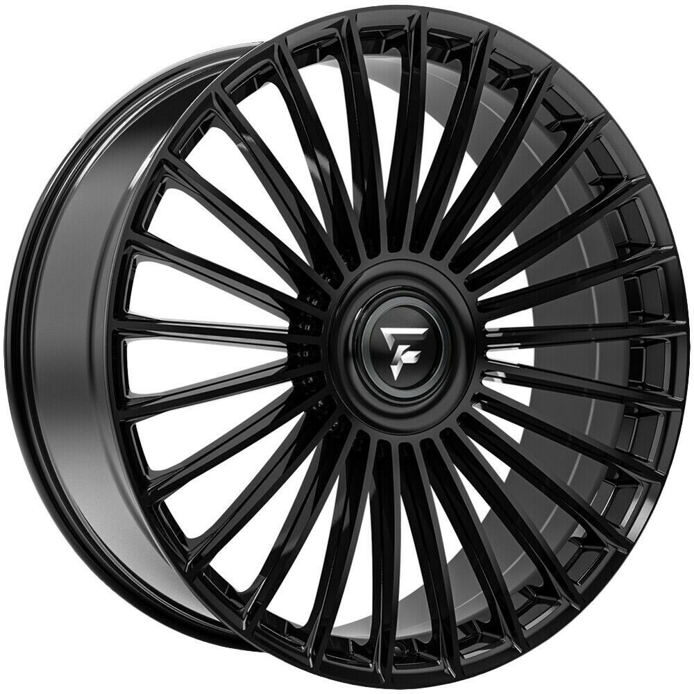 Set 4 22" Fittipaldi Street FS370B Gloss Black 22x9.5 Wheels 5x5 5x130 34mm Rims
