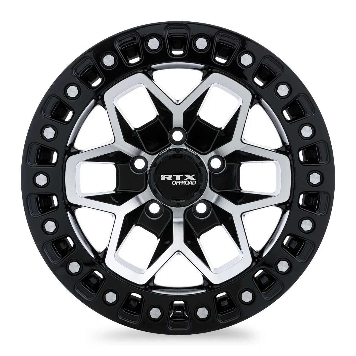 20" RTX Zion Gloss Black Machined 20x9 Wheel 6x5.5 (6x139.7) 0mm Truck SUV Rim