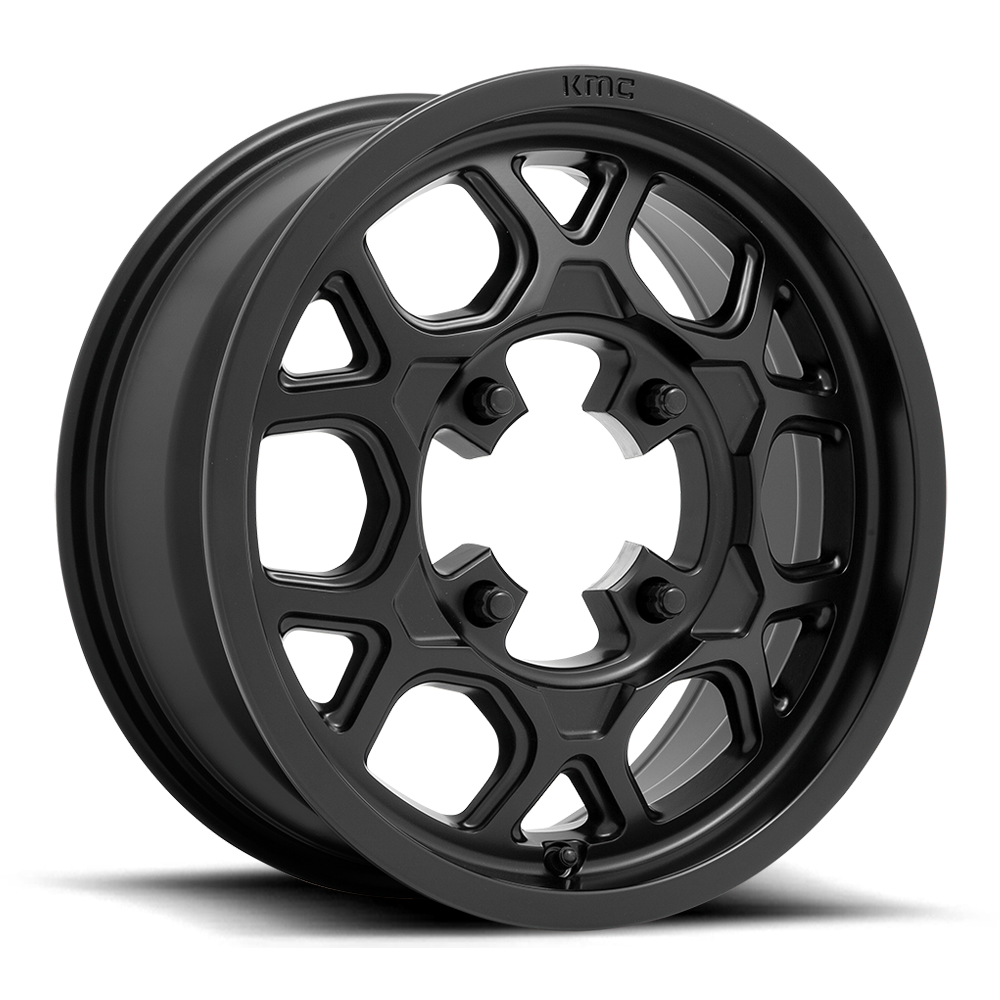 KMC Powersports KS134 Addict 2 15x6 4x137 Satin Black Wheel 15" 38mm Rim