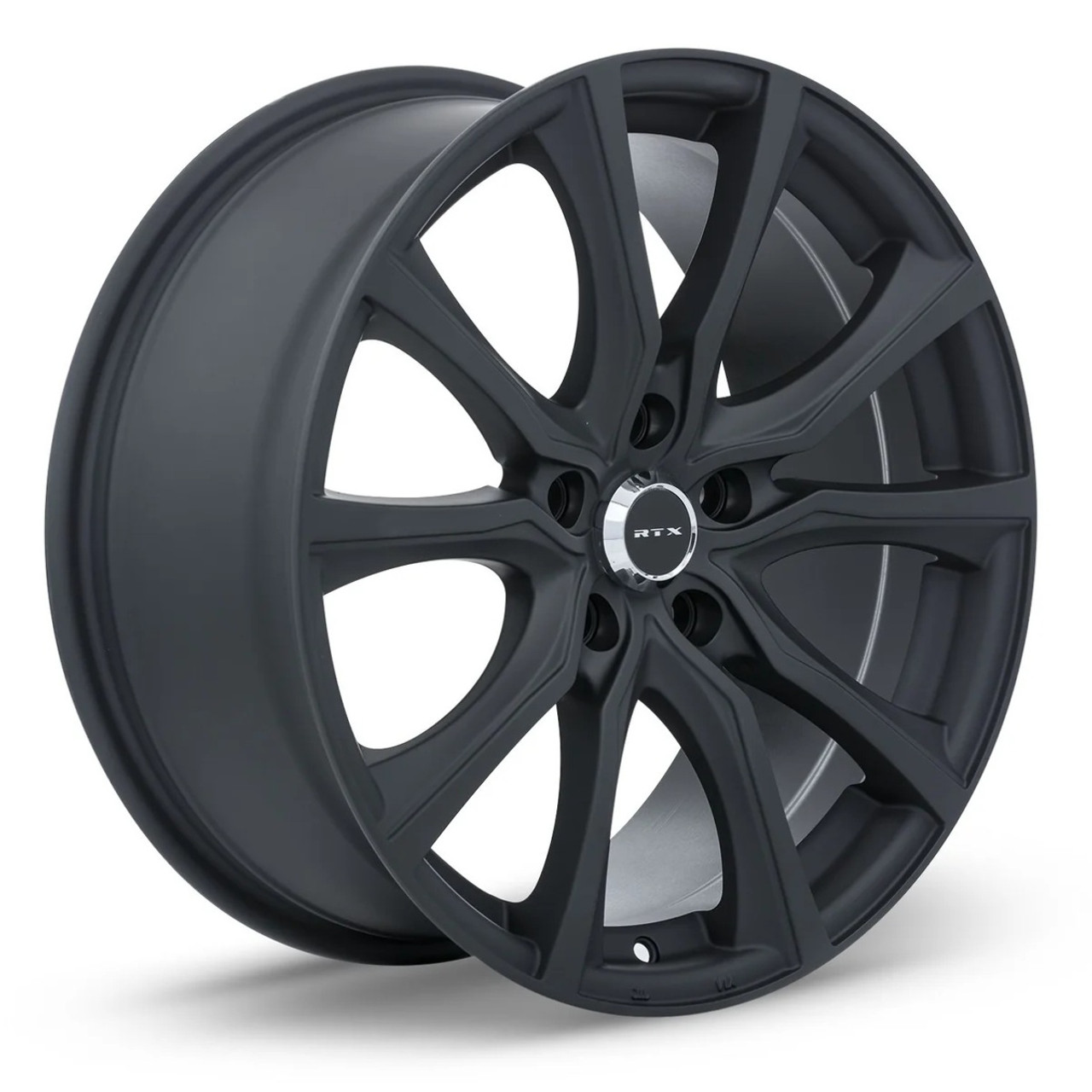 Set 4 16" RTX Contour Matte Black Wheels 16x7 5x108 40mm Rims