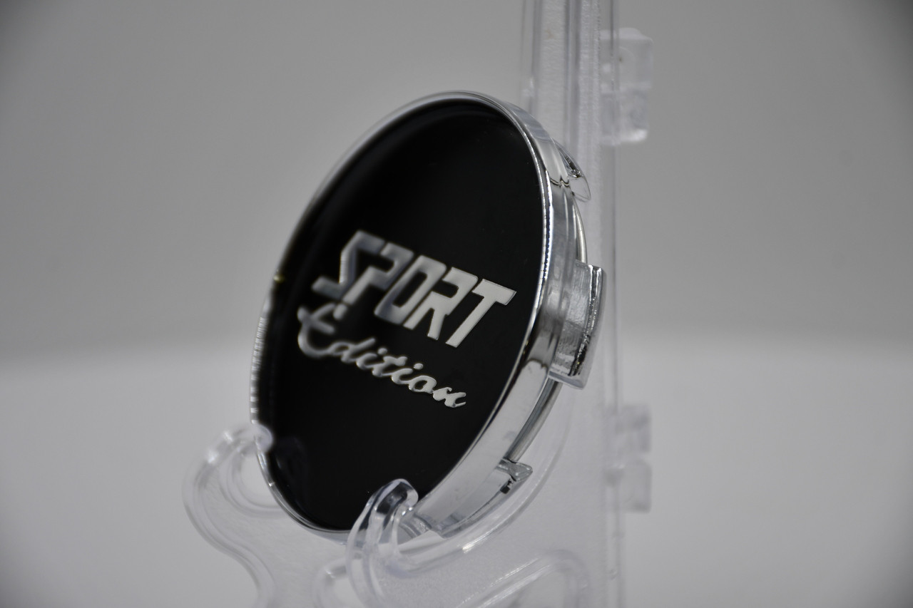 Sport Edition F14 Gloss Black w/Chrome Sides & Logo Center Cap JT08957 JH3-2-CAP 2.375"