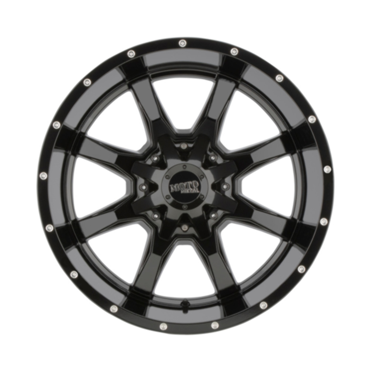20" Moto Metal MO970 20x10 8x6.5 -24mm Wheel Gloss Black With Milled Lip Rim