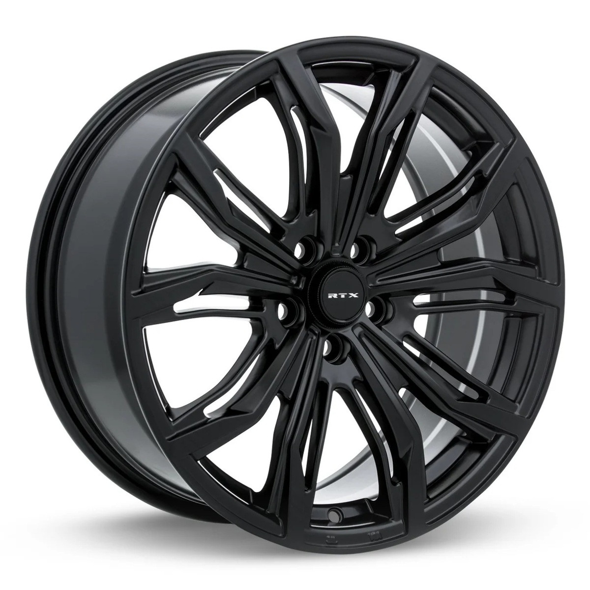 Set 4 18" RTX Black Widow Satin Black 18x8 Wheels 5x115 42mm Rims