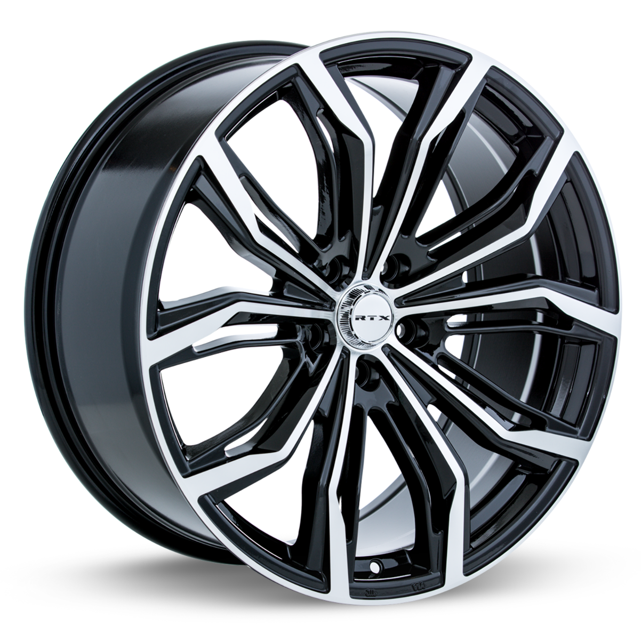 Set 4 16" RTX Black Widow Black Machined Wheels 16x7 5x112 40mm Rims