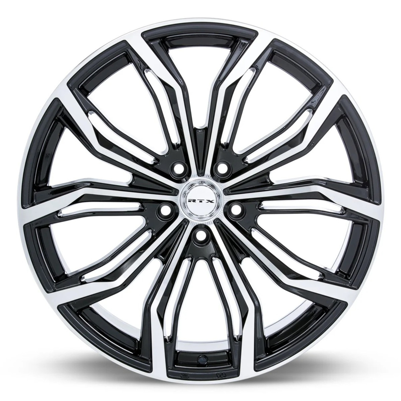 Set 4 16" RTX Black Widow Black Machined Wheels 16x7 5x112 40mm Rims