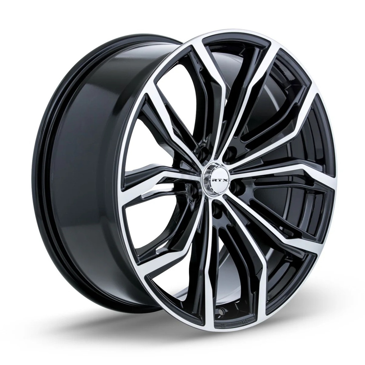 Set 4 16" RTX Black Widow Black Machined Wheels 16x7 5x112 40mm Rims