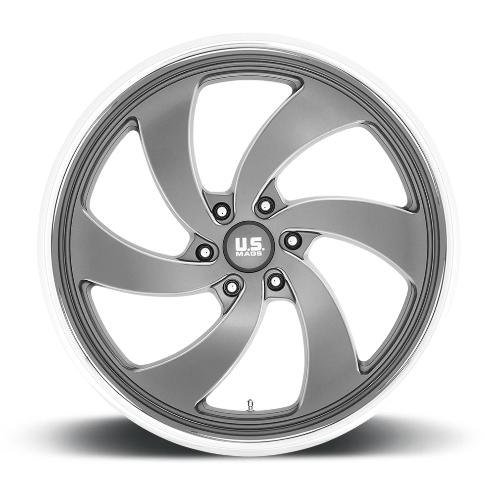 24" US Mag U133 Desperado 24x10 6x5.5 Anthracite Milled Diamond Left Wheel 25mm