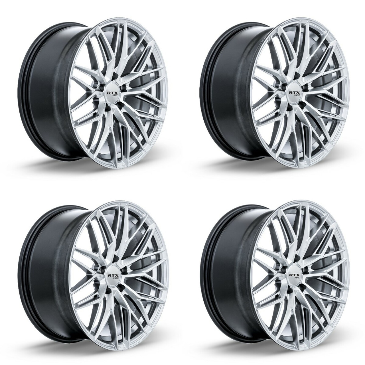 Set 4 18" RTX SW20 Silver with Machined Face Wheels 18x8.5 5x112 45mm Rims