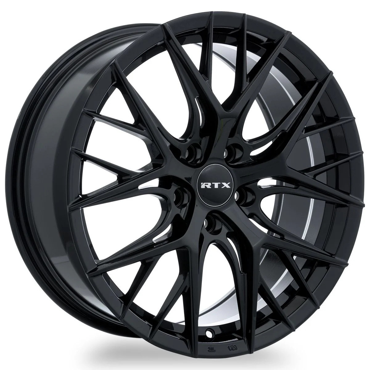 Set 4 17" RTX Valkyrie Gloss Black Wheels 17x7.5 5x4.5 40mm Rims
