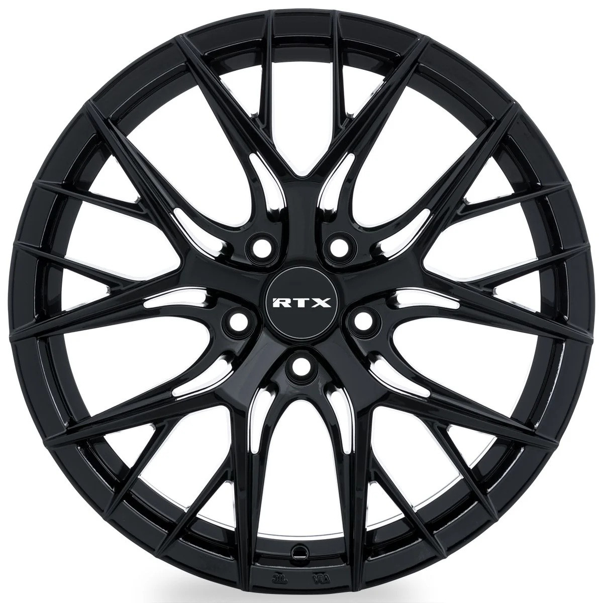 Set 4 17" RTX Valkyrie Gloss Black Wheels 17x7.5 5x4.5 40mm Rims