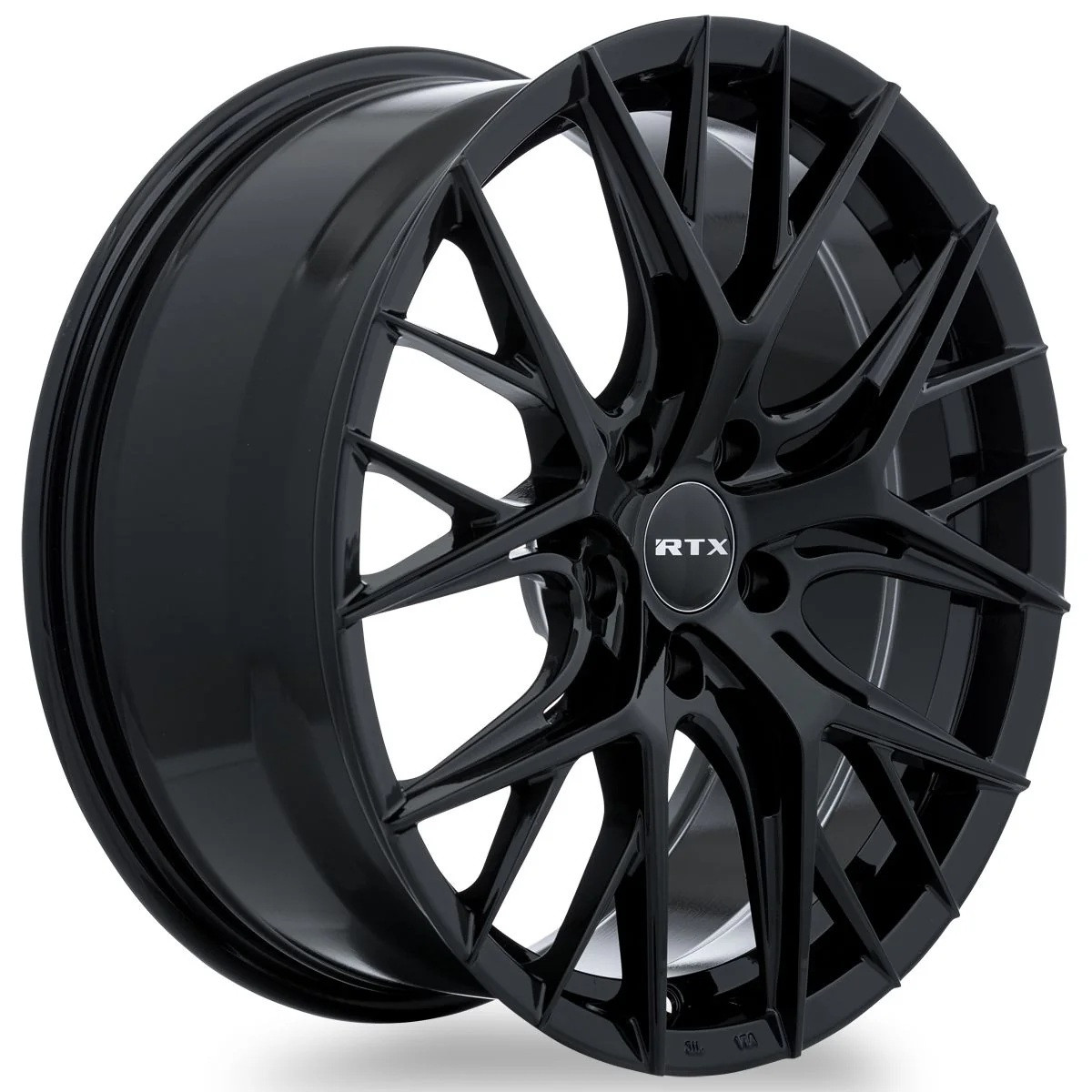 Set 4 17" RTX Valkyrie Gloss Black Wheels 17x7.5 5x4.5 40mm Rims