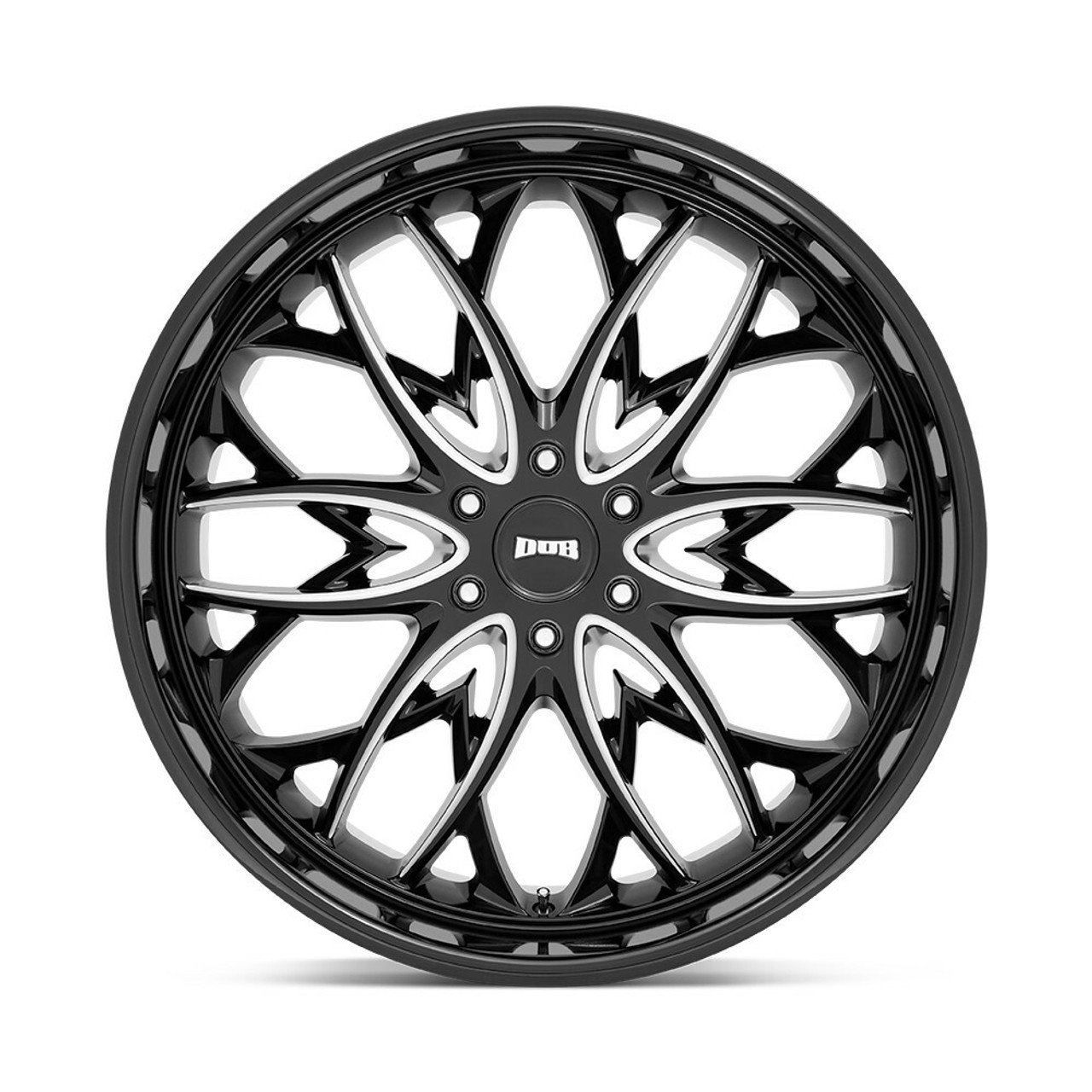 DUB 1PC S263 OG 22x9.5 6x5.5 Gloss Black Milled Wheel 22" 25mm For Nissan Rim