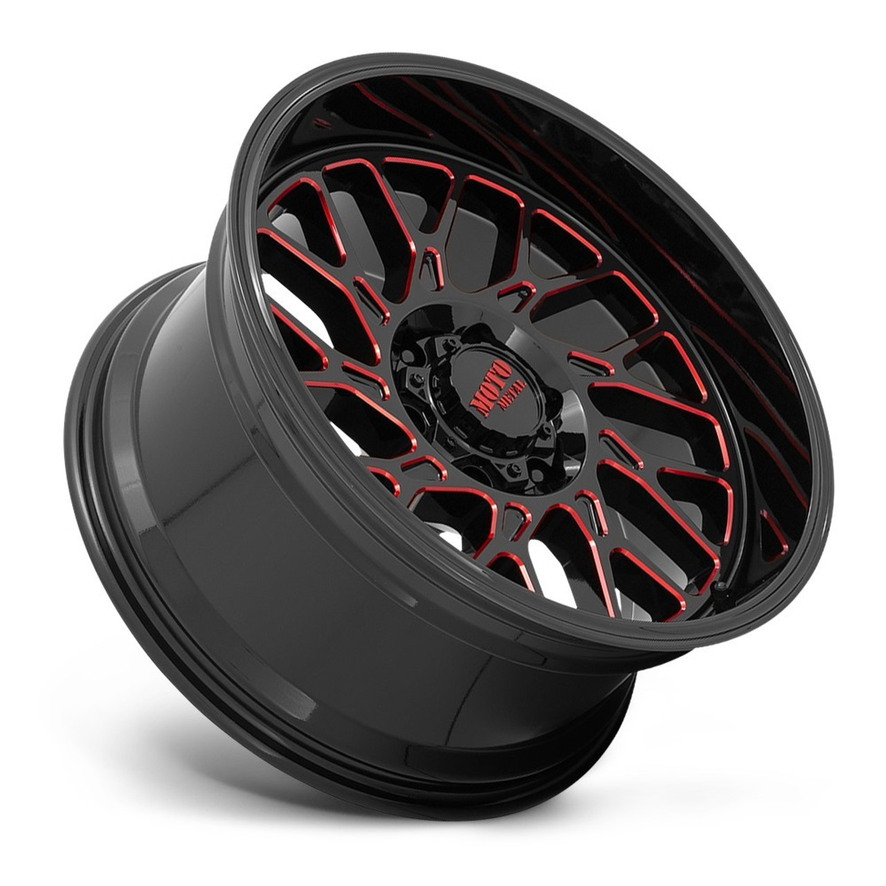 Moto Metal MO805 20x10 6x135 Gloss Black Milled Red Tint Wheel 20" -18mm